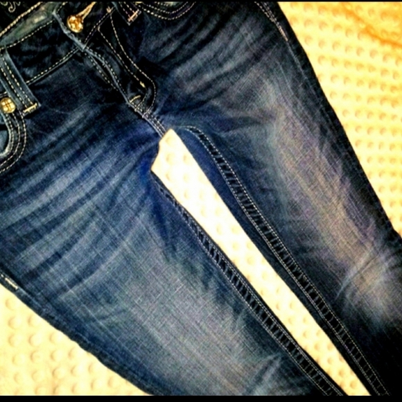 Miss Me Jeans Size 27 Low Rise Boot Cut Le Fleur - Picture 5 of 12